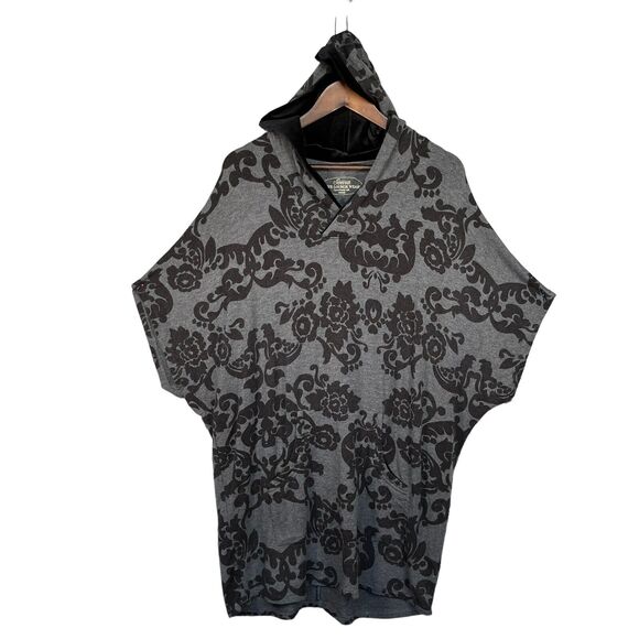 Soma Sweaters - Soma Luxuriously Soft Live Hooded‎ Loungewear Women Size M Gray Floral Batwing